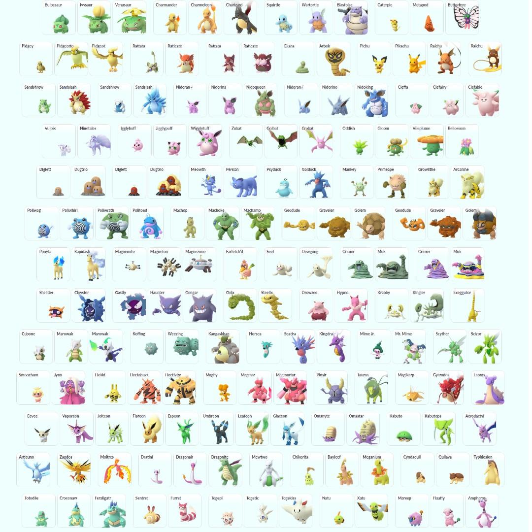 Pokemon Go All Shiny Pokemon Trade Costume Pikachu Lengendary Eevee Regional Alolan Video Gaming Gaming Accessories Interactive Gaming Figures On Carousell