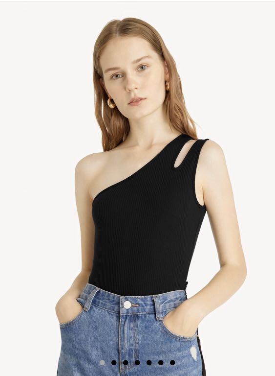 Ribbed one shoulder bodysuit Clearance