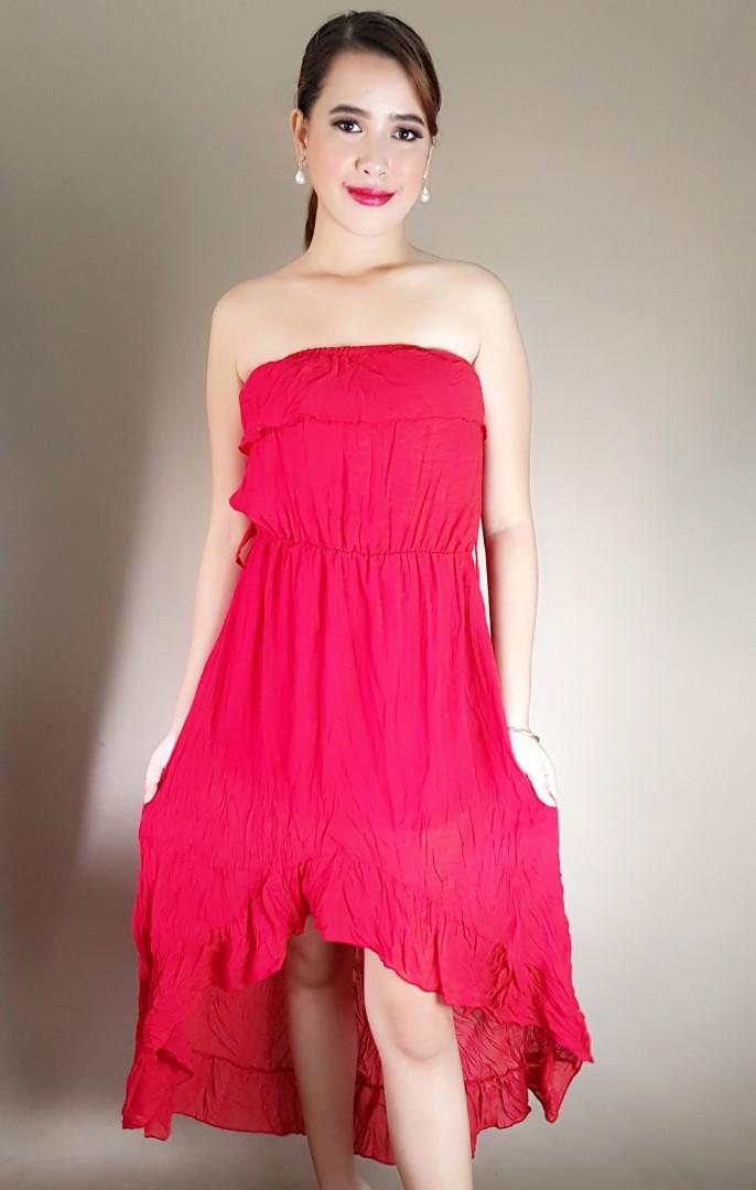 red flowy dress long