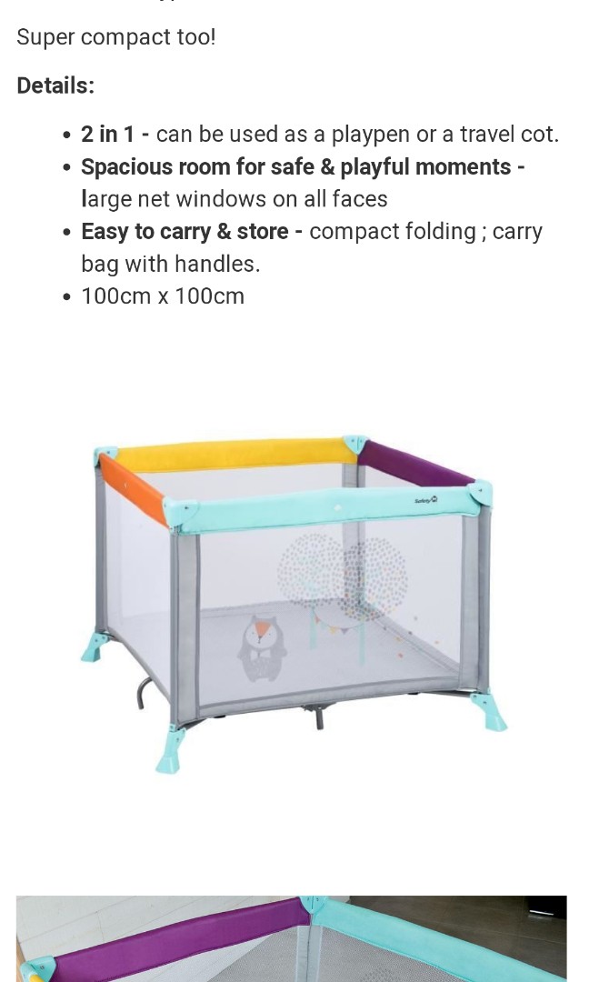 Safety 1st Playpen, Babies & Kids, Cots & Cribs on Carousell