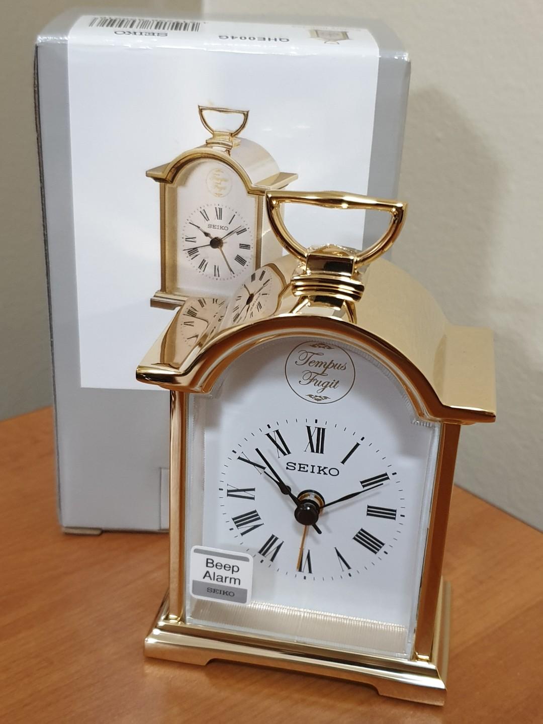 Seiko Clocks Carriage Mantle Alarm Clock QHE004G, Furniture & Home Living,  Home Decor, Clocks on Carousell