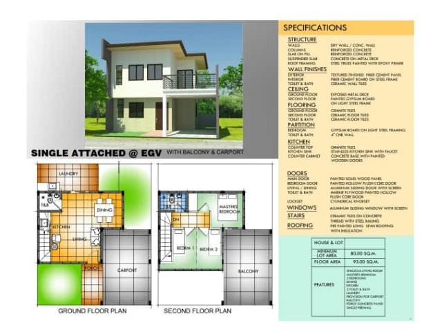 Single Attached House W Covered Carport For Sale At Eastridge