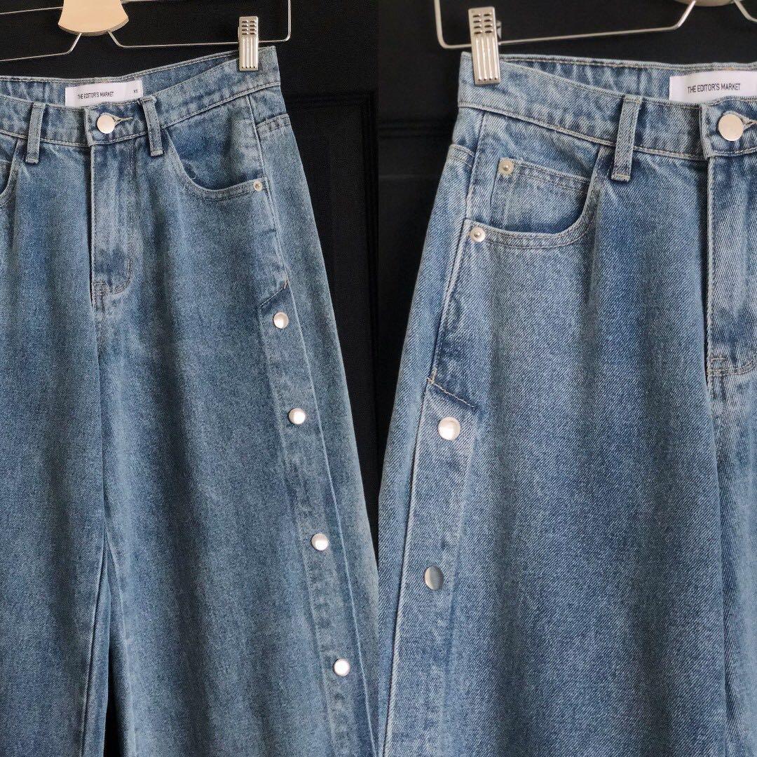 side button jeans