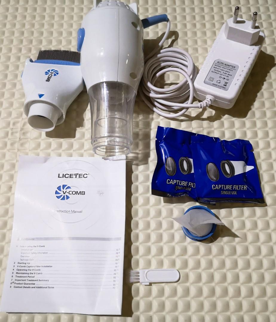VComb LiceTec (Category: Hair Removal) located in Quezon City. Submitted by SegundaMenosPh (Listing ID 263637949, Image 3). Description: original price: 1,020 authentic 2 sealed filter 1 unused filter with box.
