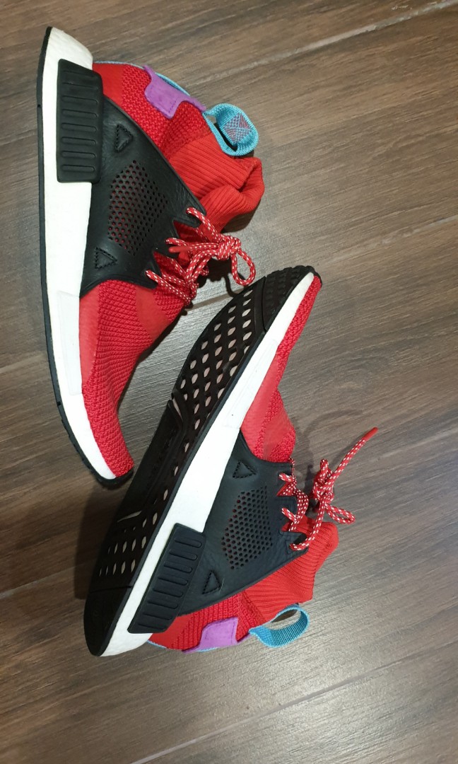 Adidas NMD red high cut sneaker Men s Fashion Footwear Sneakers on Carousell