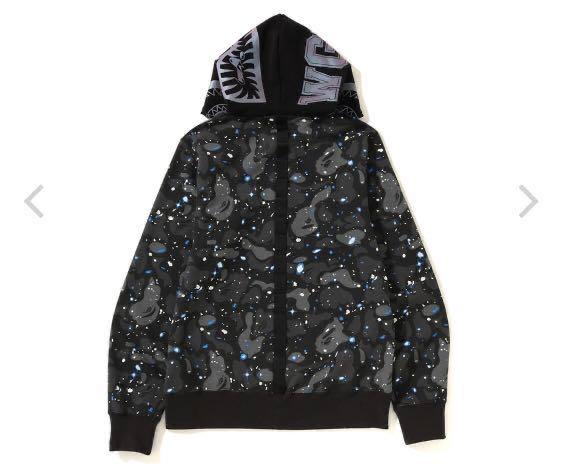 Space camo shark full zip hoodie clearance