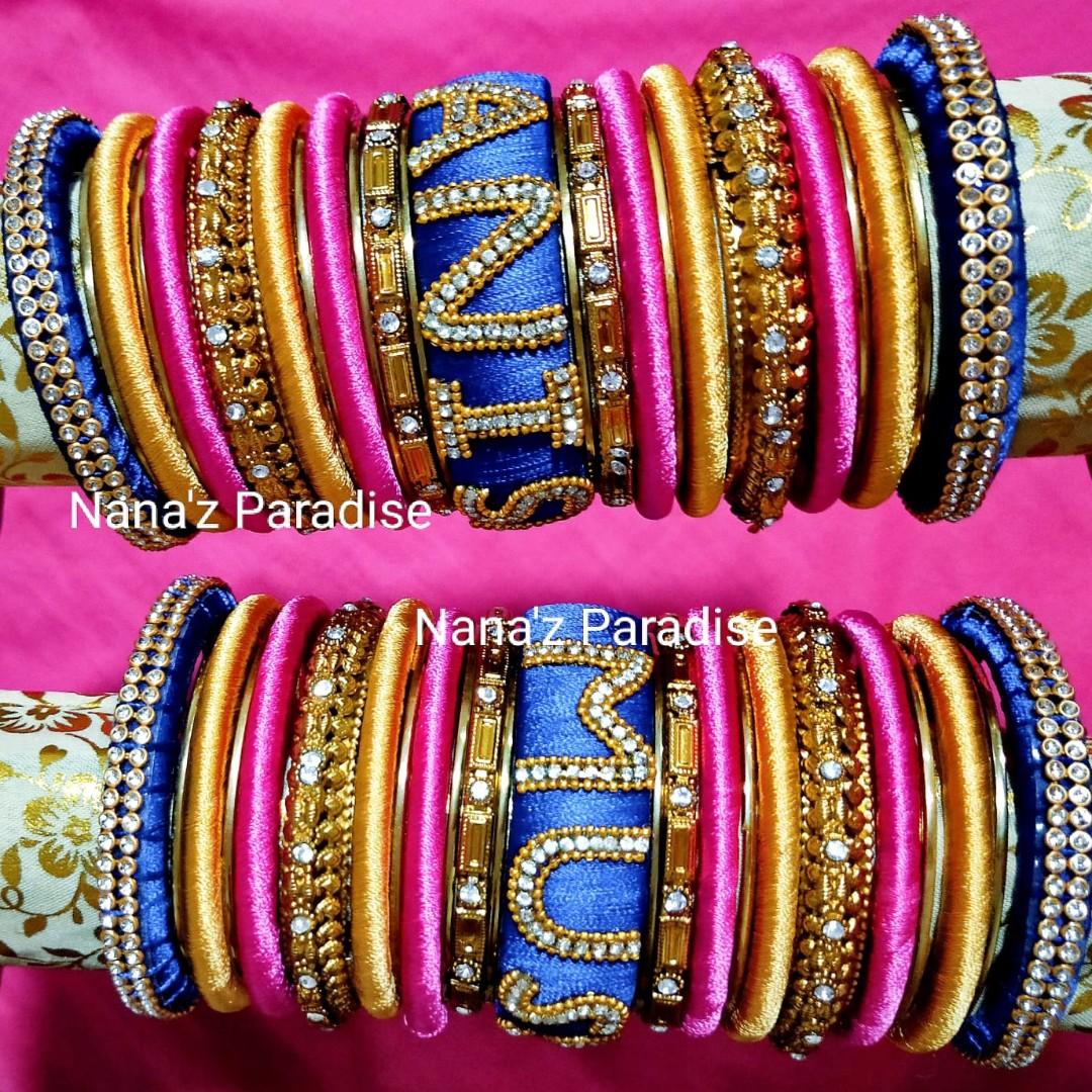 Thread bangles hot sale with names