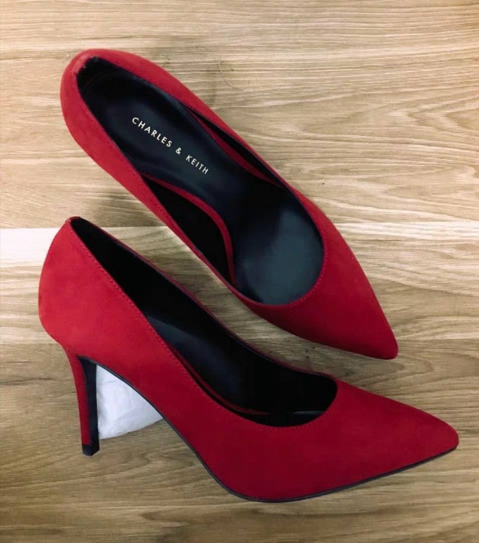 Charles and keith red heels cheap