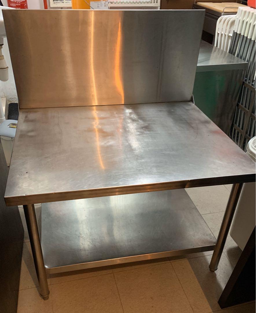 Commercial Kitchen Table With Back Splash Guard Home Appliances Kitchenware On Carousell
