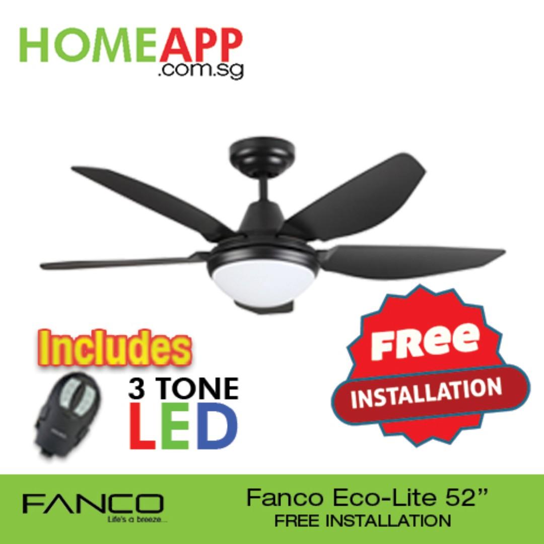 Fanco Eco Lite 52 Inch Ceiling Fan Free Installation Furniture