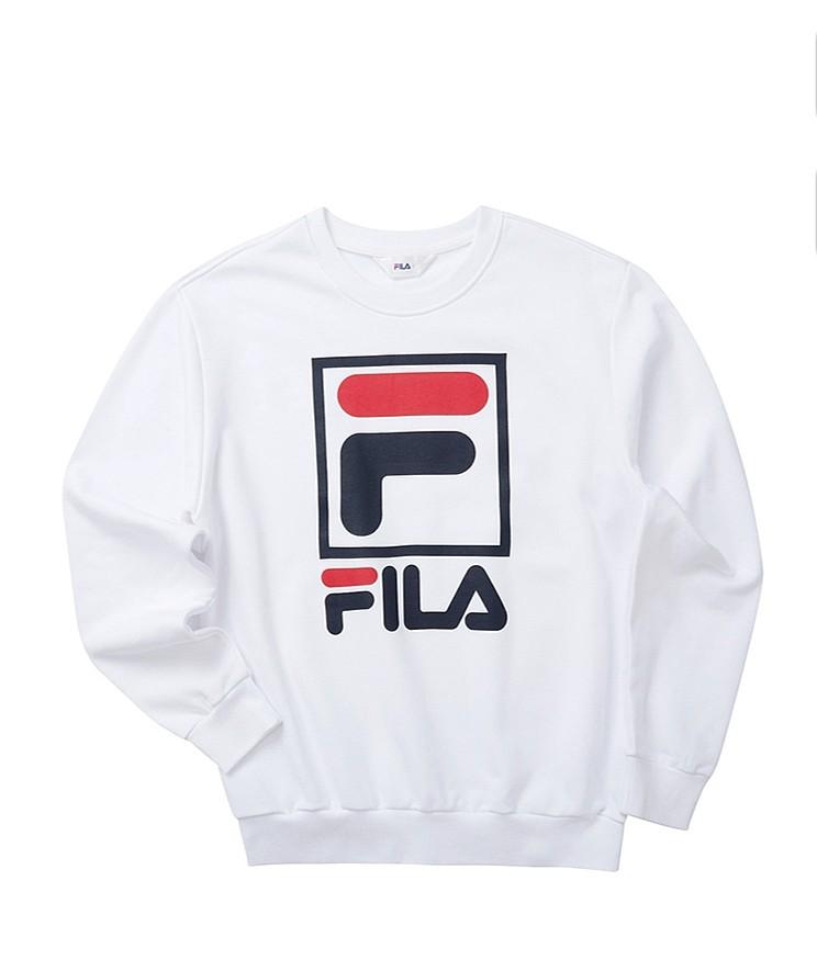 Fila box logo crew sweatshirt best sale