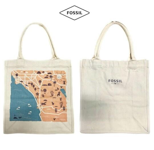 Fossil canvas tote top