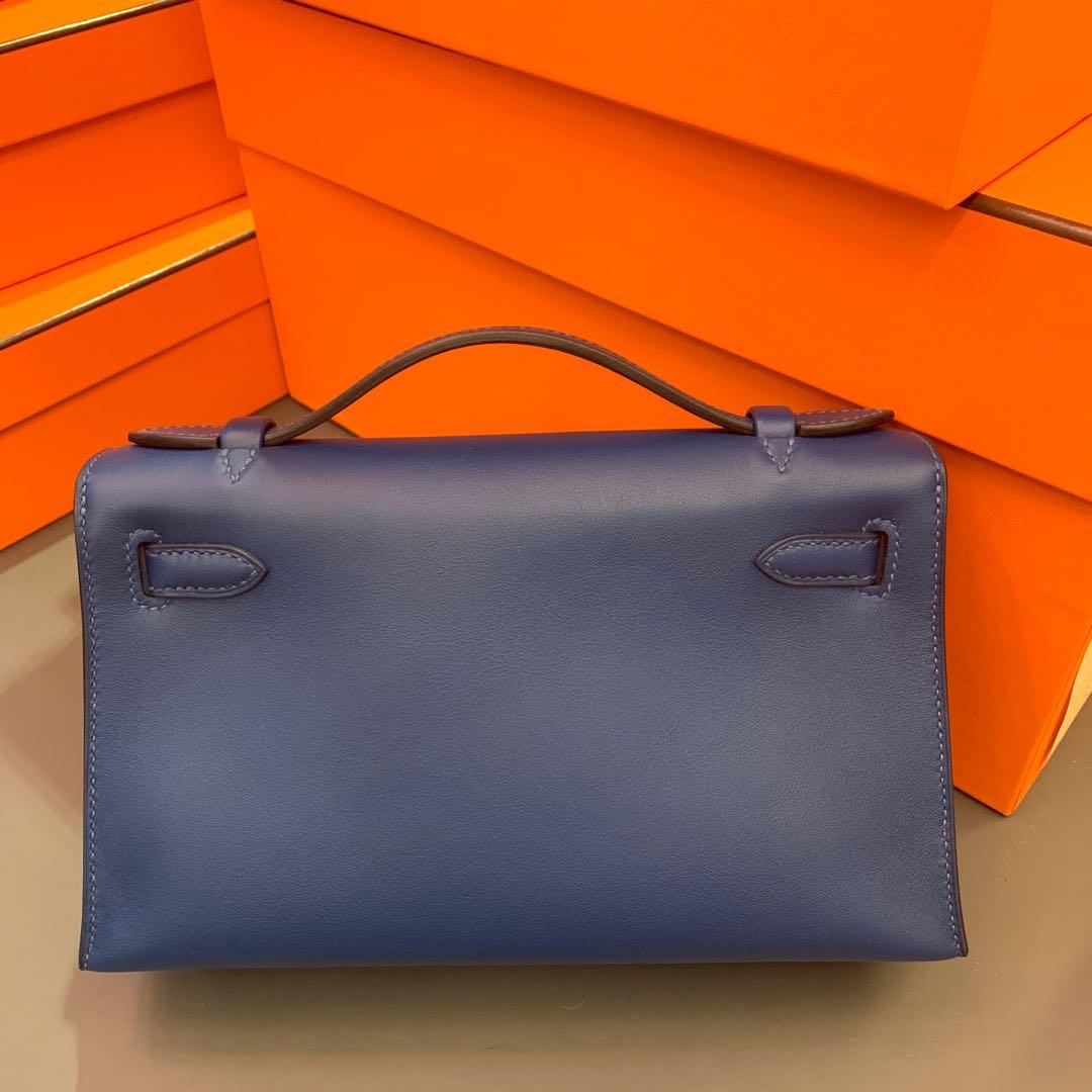 Brand New- Hermes Lindy Mini 20 Veau Swift S4 Deep Blue