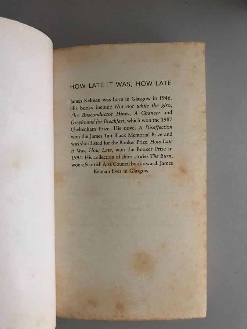 How Late It Was How Late - James Kelman, Hobbies & Toys, Books ...