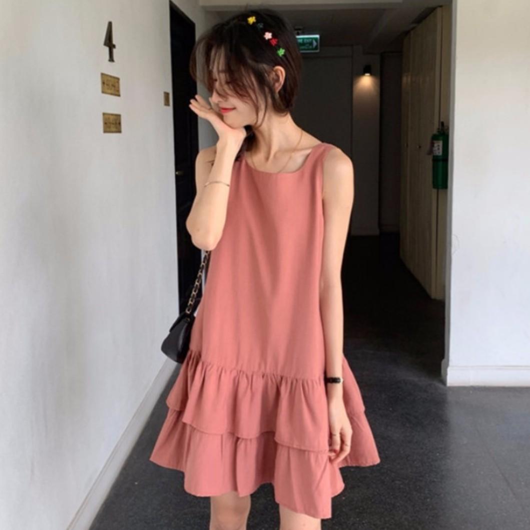 Korean Mermaid Fishtail Ruffle Sleeveless Dress Korea Style