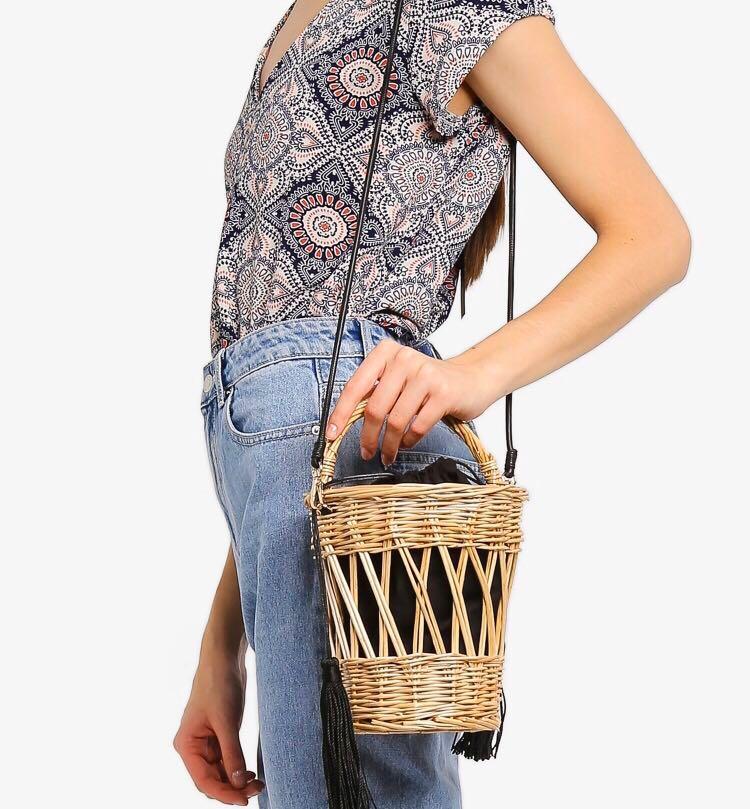 Mango bucket/basket bag, Women's Fashion, Bags & Wallets, Beach Bags on Carousell