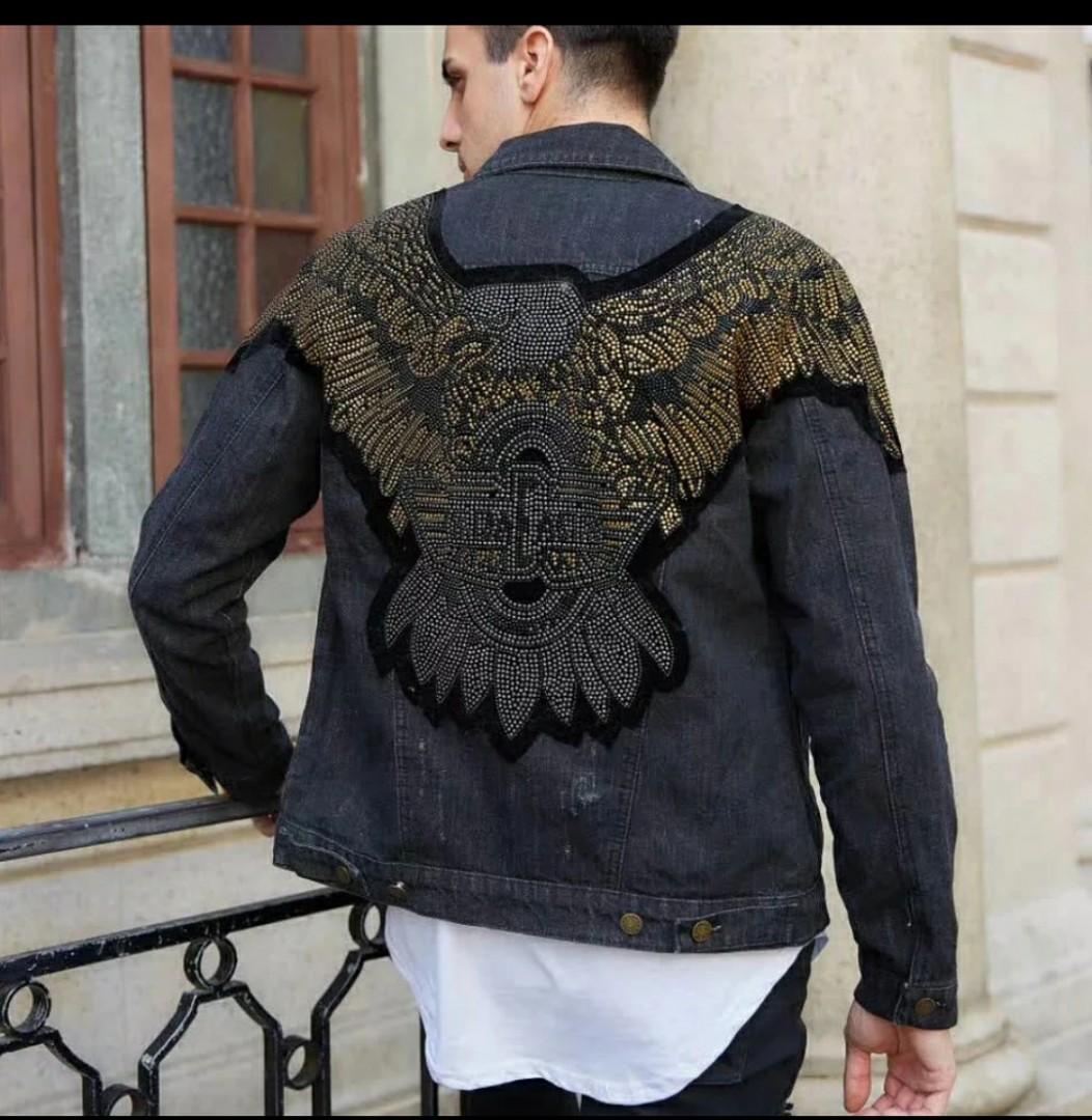 Men denim Jacket print blue plus size available ndp57 Men s