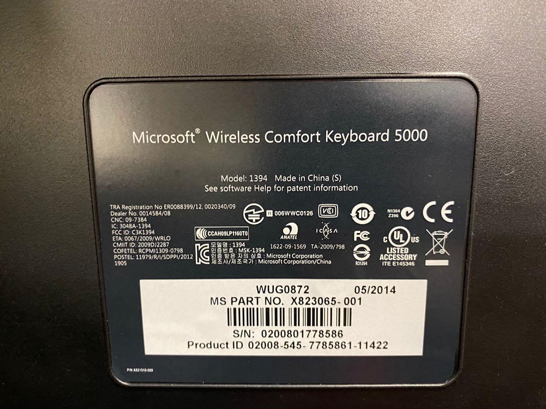 Microsoft wireless comfort keyboard 5000 computers tech parts