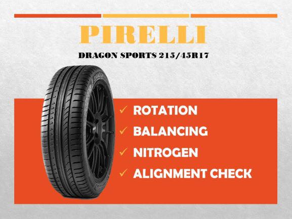 Pirelli Dragon Sport 215/45R17, Car Accessories, Tyres & Rims on Carousell
