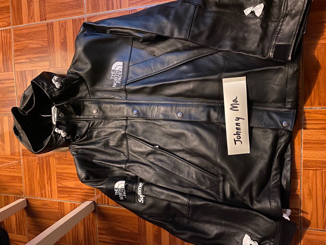 Supreme x tnf leather jacket Carousell