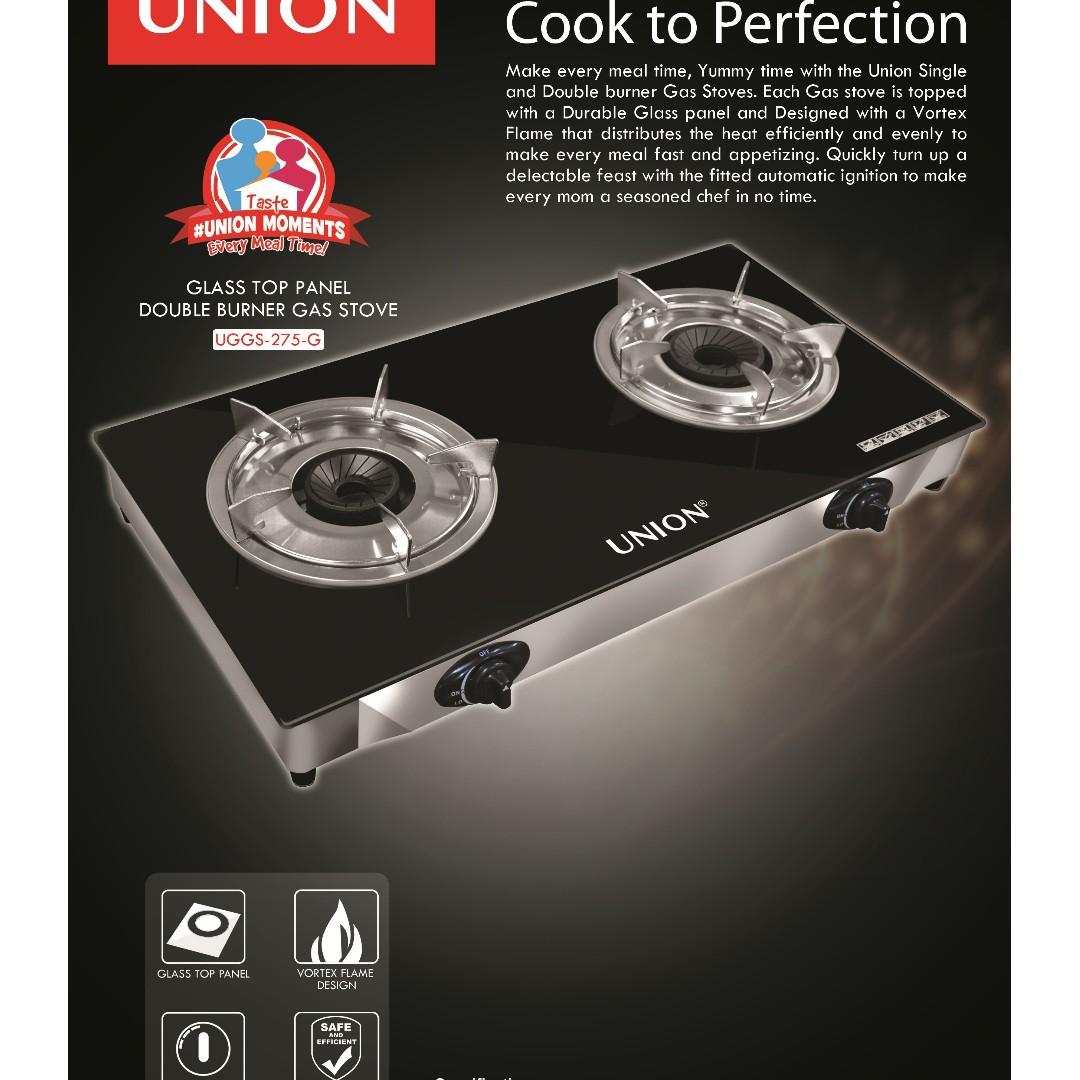 Union Double Burner Glass Top Panel Gas Stove For Sale On Carousell