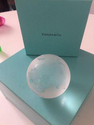 Tiffany and Co crystal globe paperweight
