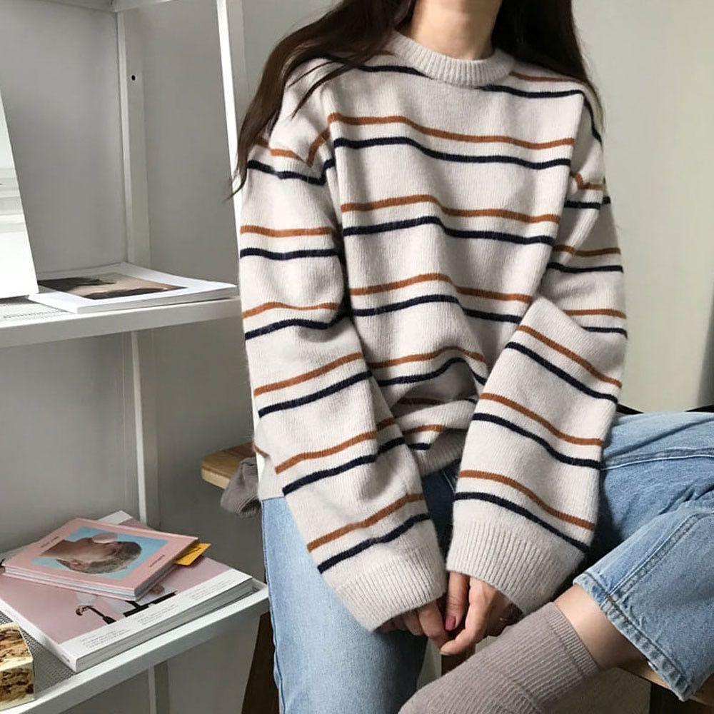 Aesthetic striped sweater on sale