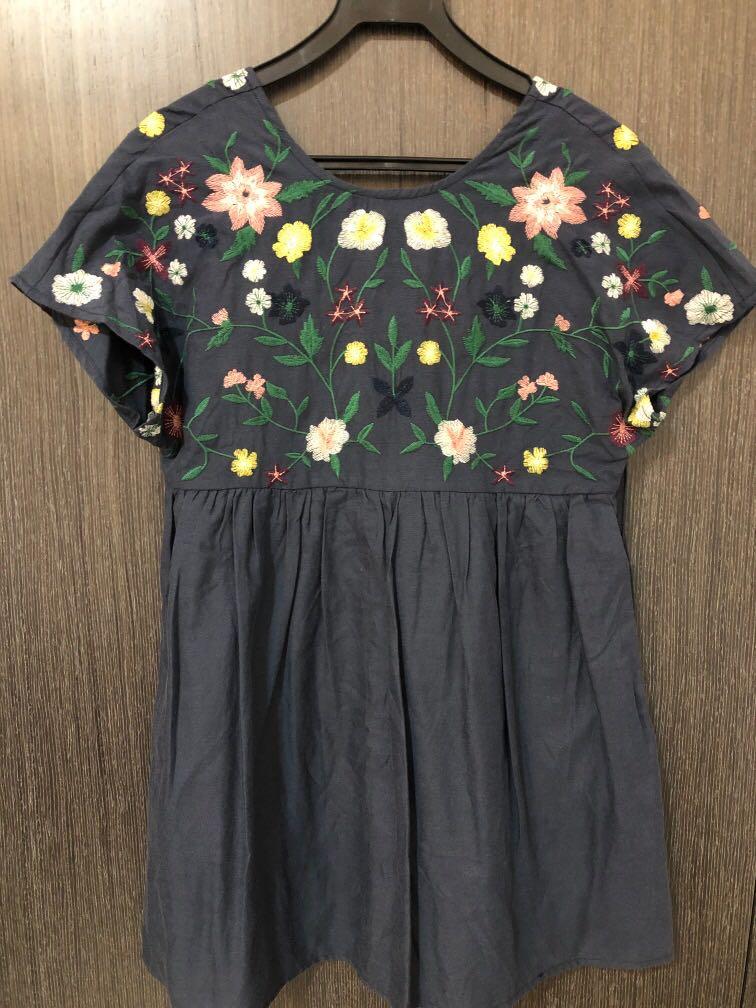 tie up back floral romper dress