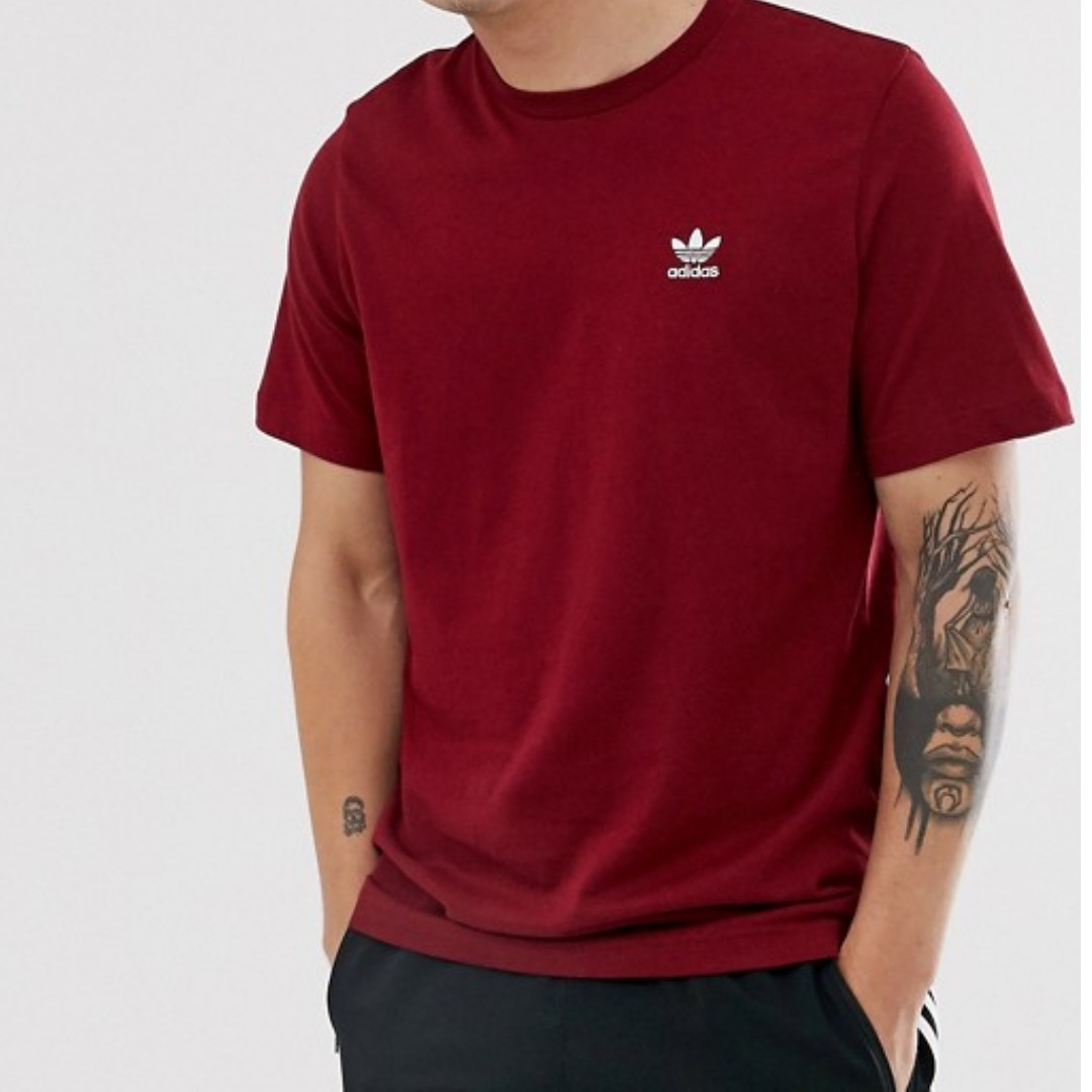 adidas Originals Burgundy Men's Fashion, Tops & Sets, Tshirts & Polo on Carousell