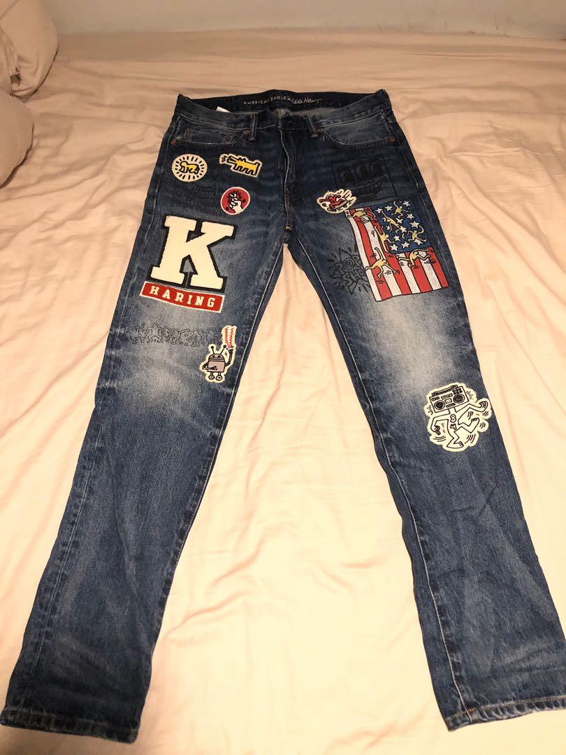 American Eagle x Keith Haring Slim Fit Jeans Rare