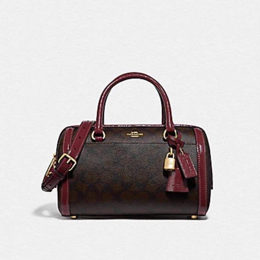 Authentic coach zoe barrel satchel in signature canvas, Women's Fashion