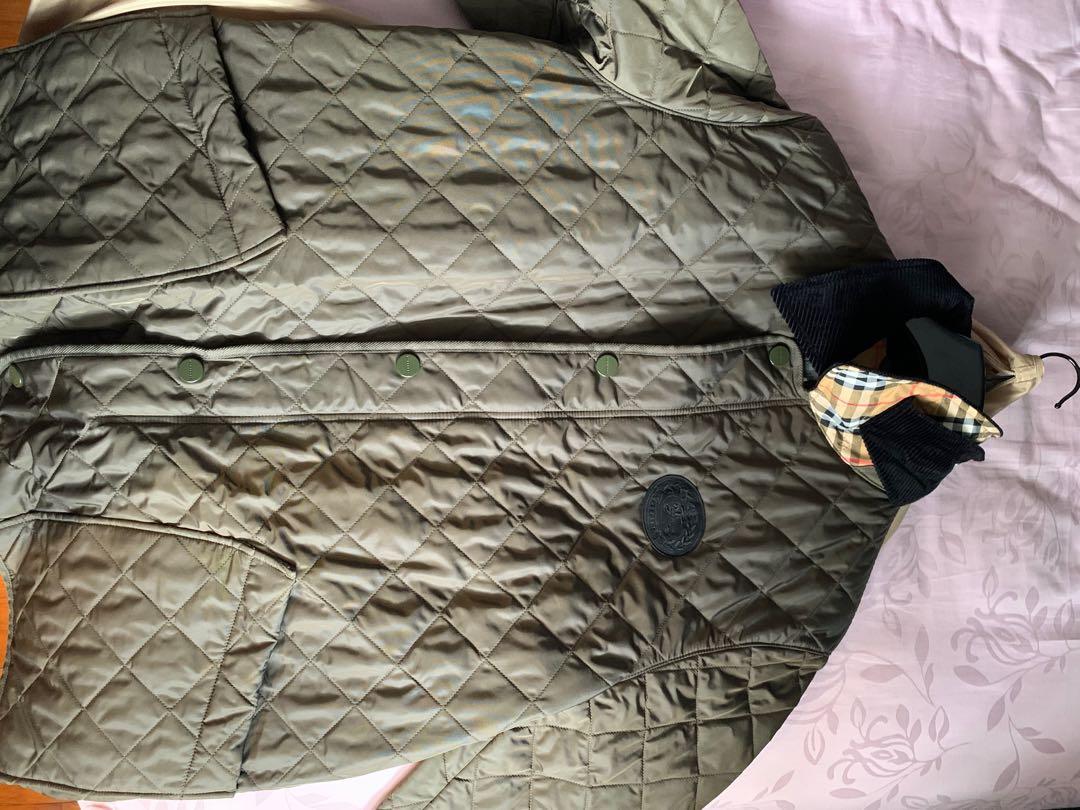 Burberry Dark olive diamond quilted thermoregulated jacket Men s