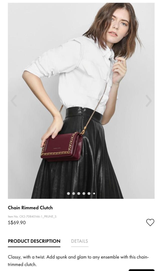 Charles and keith discount chain rimmed clutch
