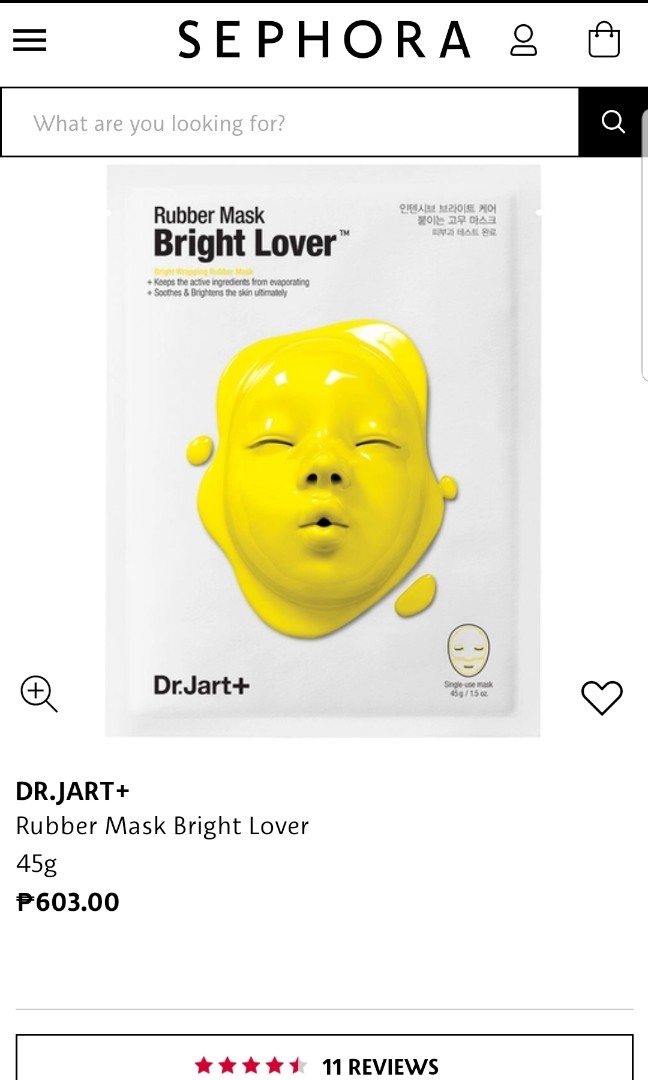 Dr Jart Rubber Mask Pack Bright Lover Health Beauty Skin Bath Body On Carousell