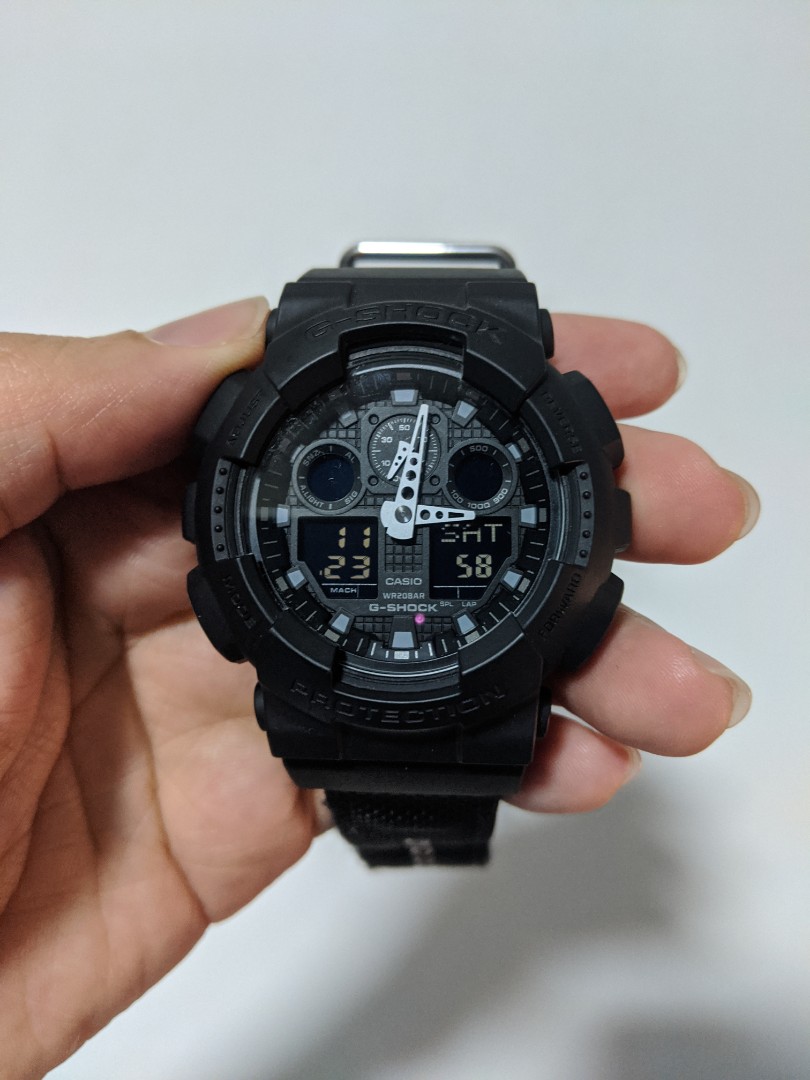 G Shock Watch GA 100 BBN 1A Cloth Band Mobile Phones Gadgets