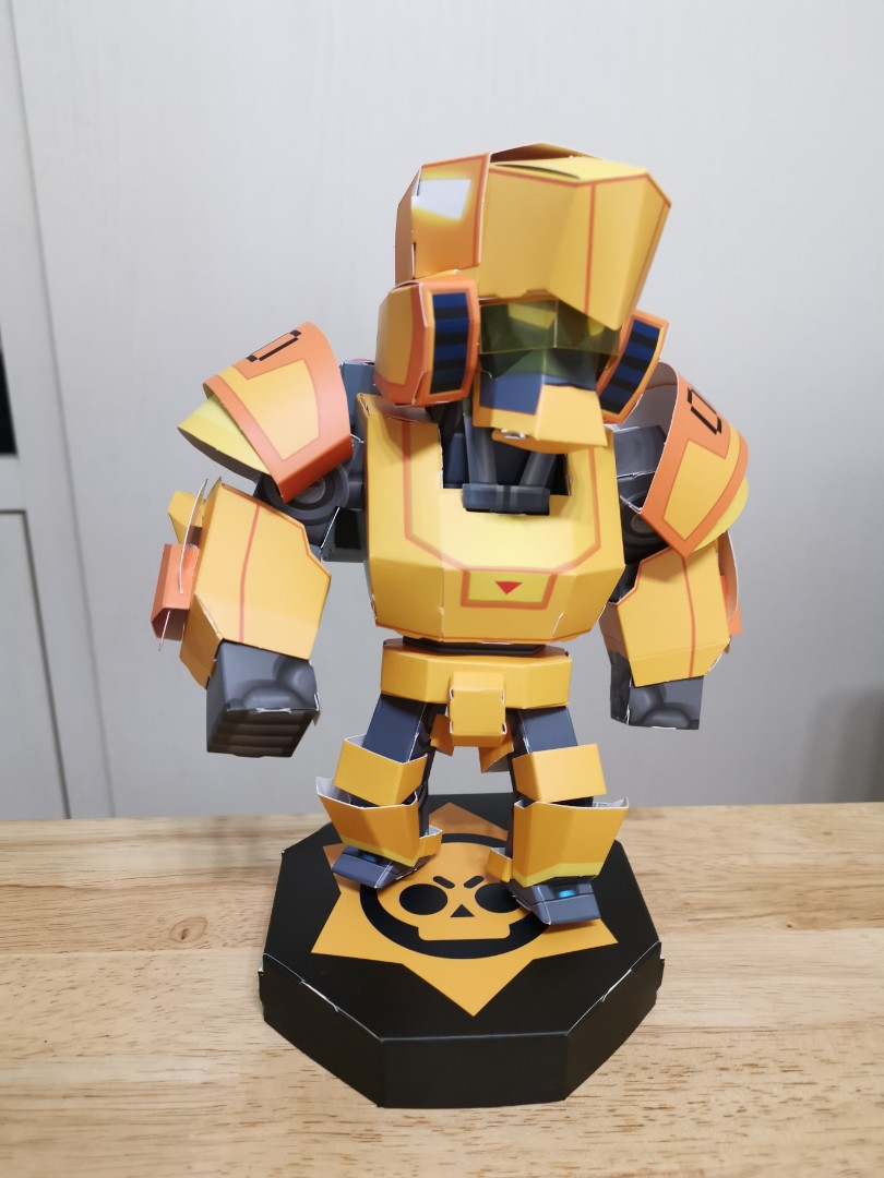 Genuine Official Supercell Brawl Stars Gold Mecha Bo Paper Toy Hobbies Toys Toys Games On Carousell - immagine brawl stars mecha crow