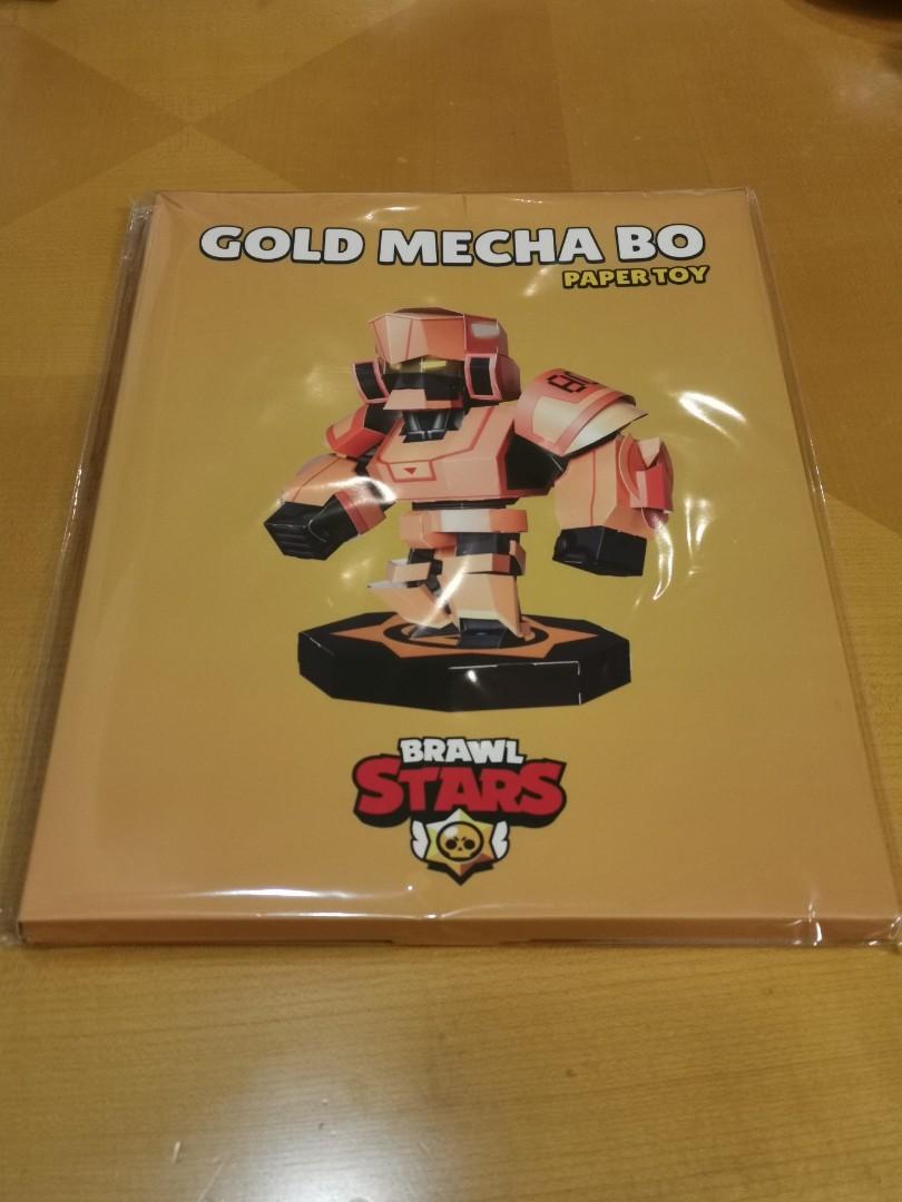 Genuine Official Supercell Brawl Stars Gold Mecha Bo Paper Toy Hobbies Toys Toys Games On Carousell - boo brawls star