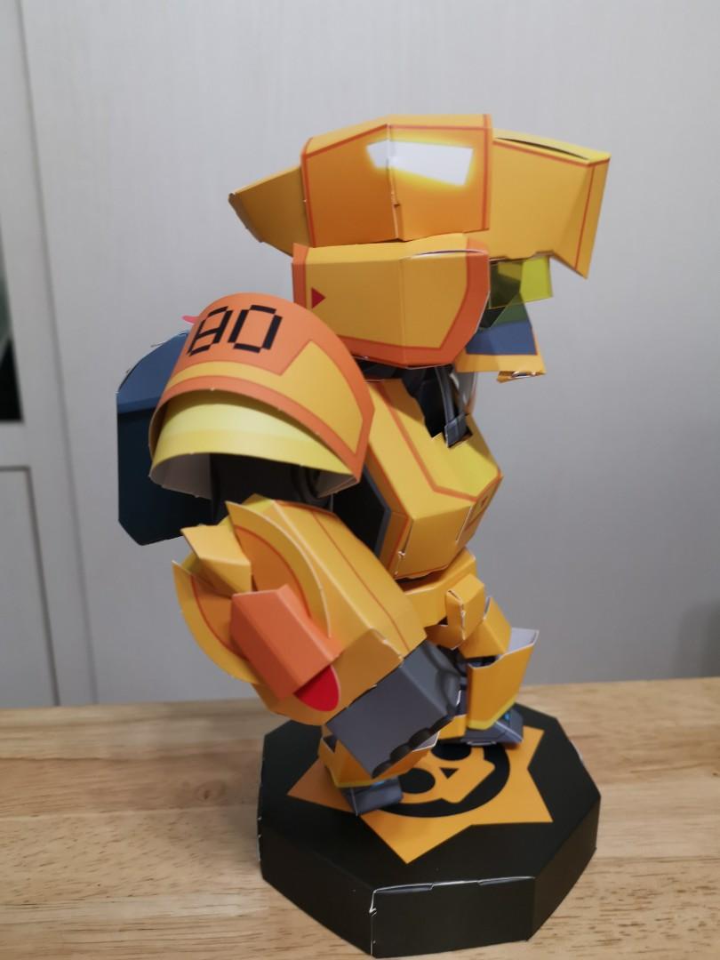 Genuine Official Supercell Brawl Stars Gold Mecha Bo Paper Toy Hobbies Toys Toys Games On Carousell - papercraft brawl stars crow