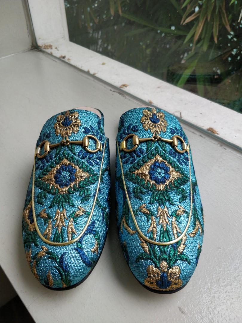 Gucci Mules Princetown Embroidered Women s Fashion Footwear Flats Sandals on Carousell