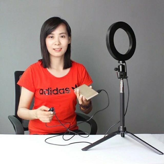 LED Ring Light (Category: Lighting & Studio Equipment) located in Manila. Submitted by myxstyle27 (Listing ID 263834374, Image 2). Description: Pre order LED Ring Light para sa mga mahilig mag makeup, selfie Jan at mag Vlog level up na!! 😊 ✅16cm LED Ring ✅ 3 color Dimmable lamp ✅ 360° Adjustable Holder ✅ Works with most devices that support USB port ✅ With Telescopic Monopod Php 550 #invalenzuela.