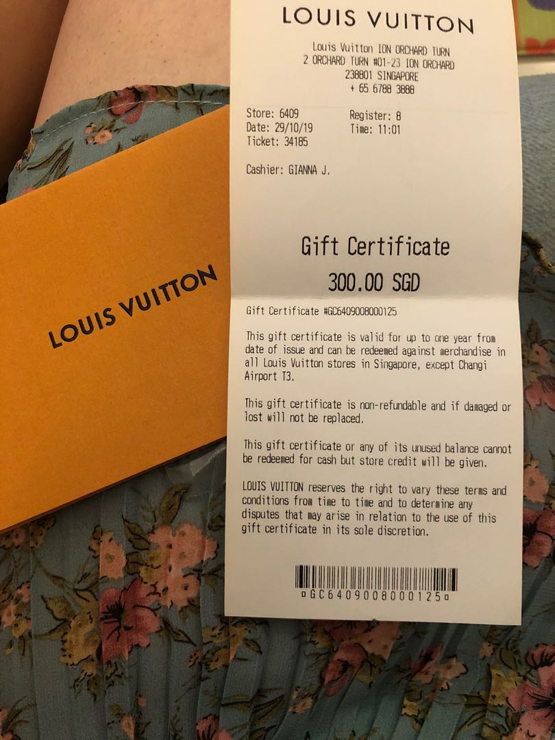 LV Gift Certificate Luxury Accessories on Carousell