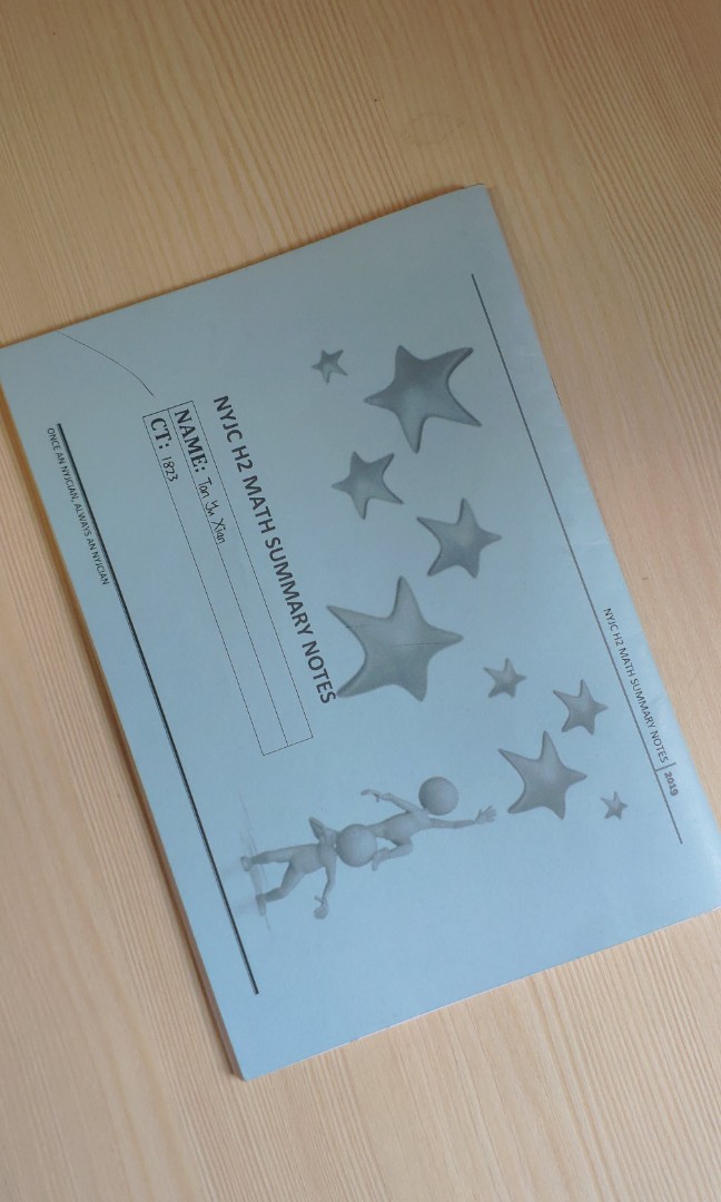 NYJC H2 Math Summary Notes, Hobbies & Toys, Books & Magazines, Children ...