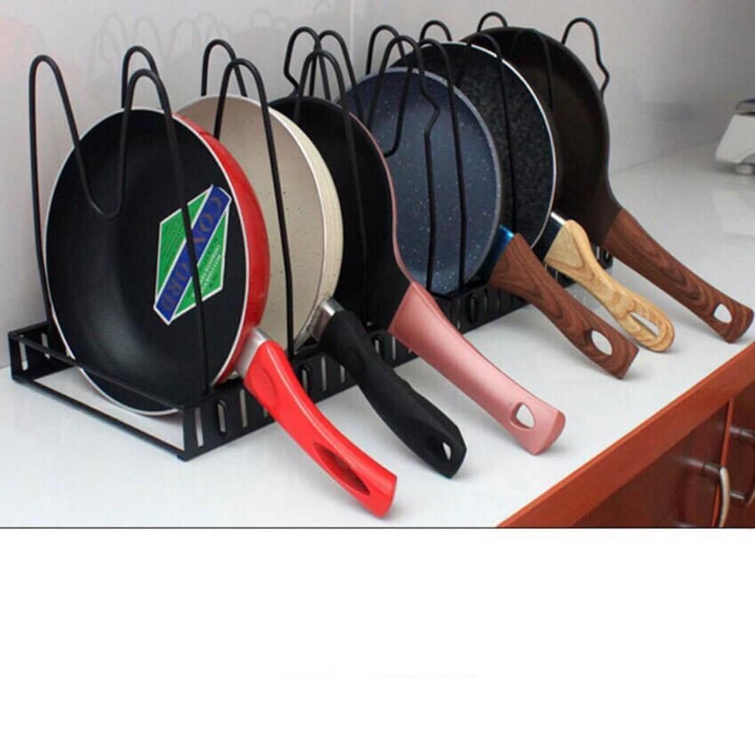 Pan Organizer Pot Rack Lid Holder Cookware (Category: Storage Boxes & Baskets) located in Manila. Submitted by magicgerry (Listing ID 263866341, Image 3). Description: 5 Layer Pan Organizer Pot Rack Lid Holder Cookware Adjustable Heavy Duty Kitchen (P400.00) > [Product Dimension] - The pan organizer rack size is 15'' x 10'' x 8'', The height is adjustable, you can hold 5 pots or pans with lids at once > [Widely Used and Storage] - Organize your p