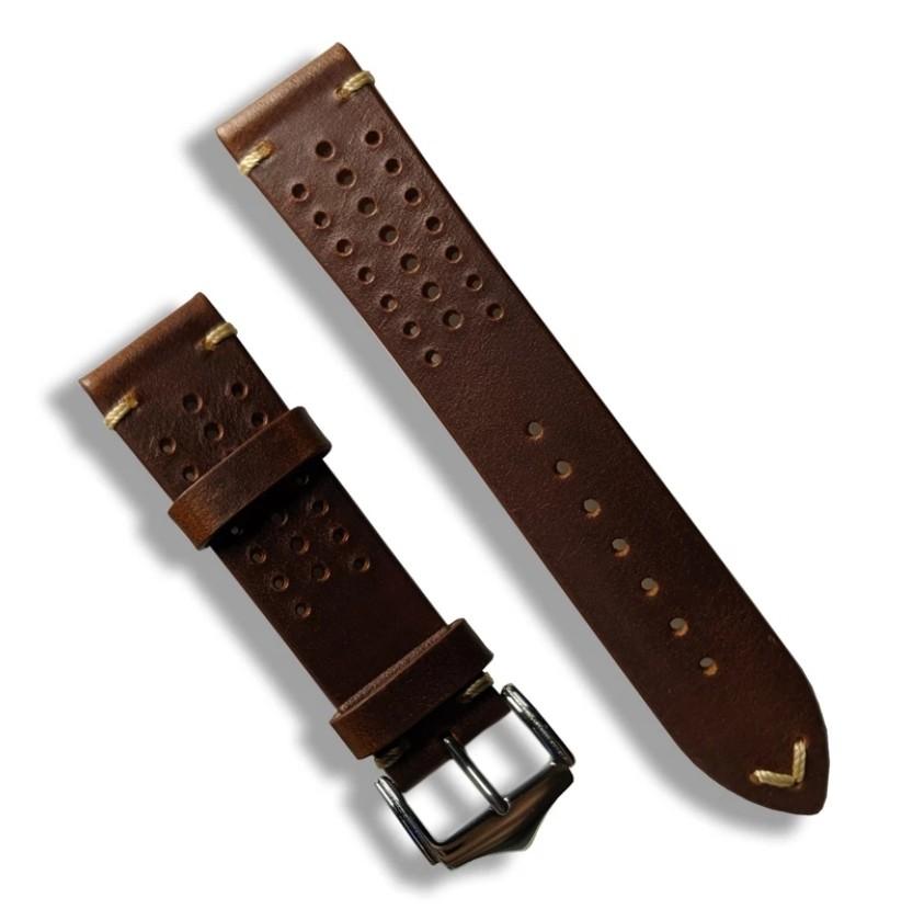 Premium Oil waxed Brown Rally Strap in 20& 22mm suitable for skx ...