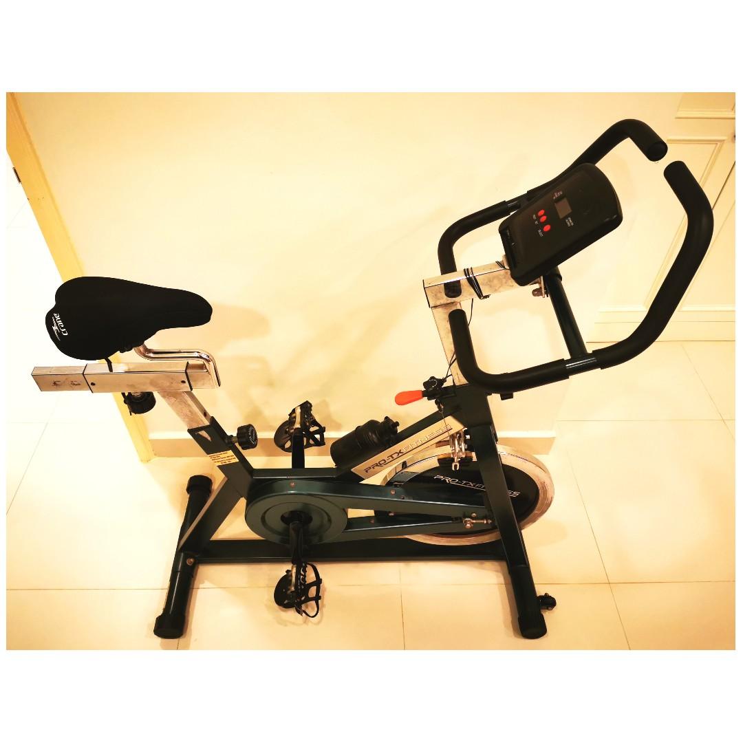 proflex commercial spin bike flywheel exercise fitness home gym yellow