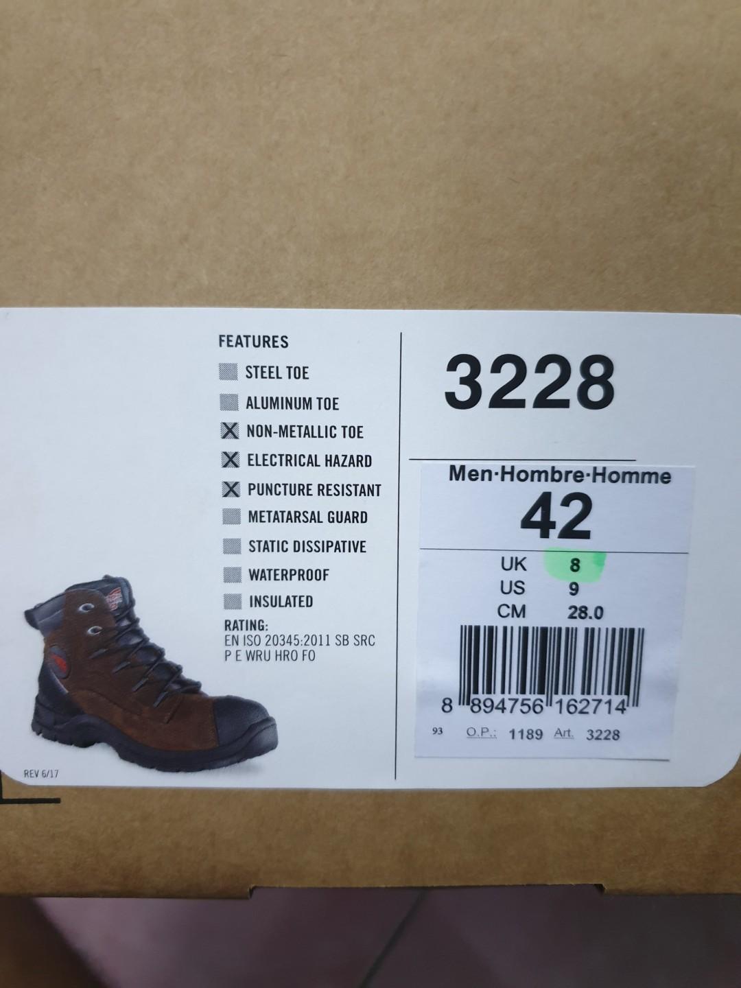 Red Wing 3228 Safety Shoes Boot Redwing, Men's Fashion, Footwear, Boots ...