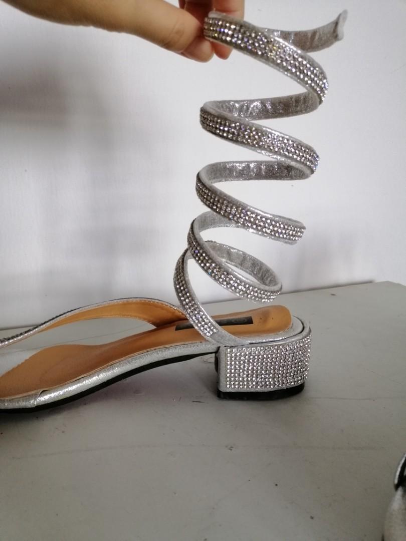 Silver sandals size 38 Women s Fashion Footwear Wedges on Carousell