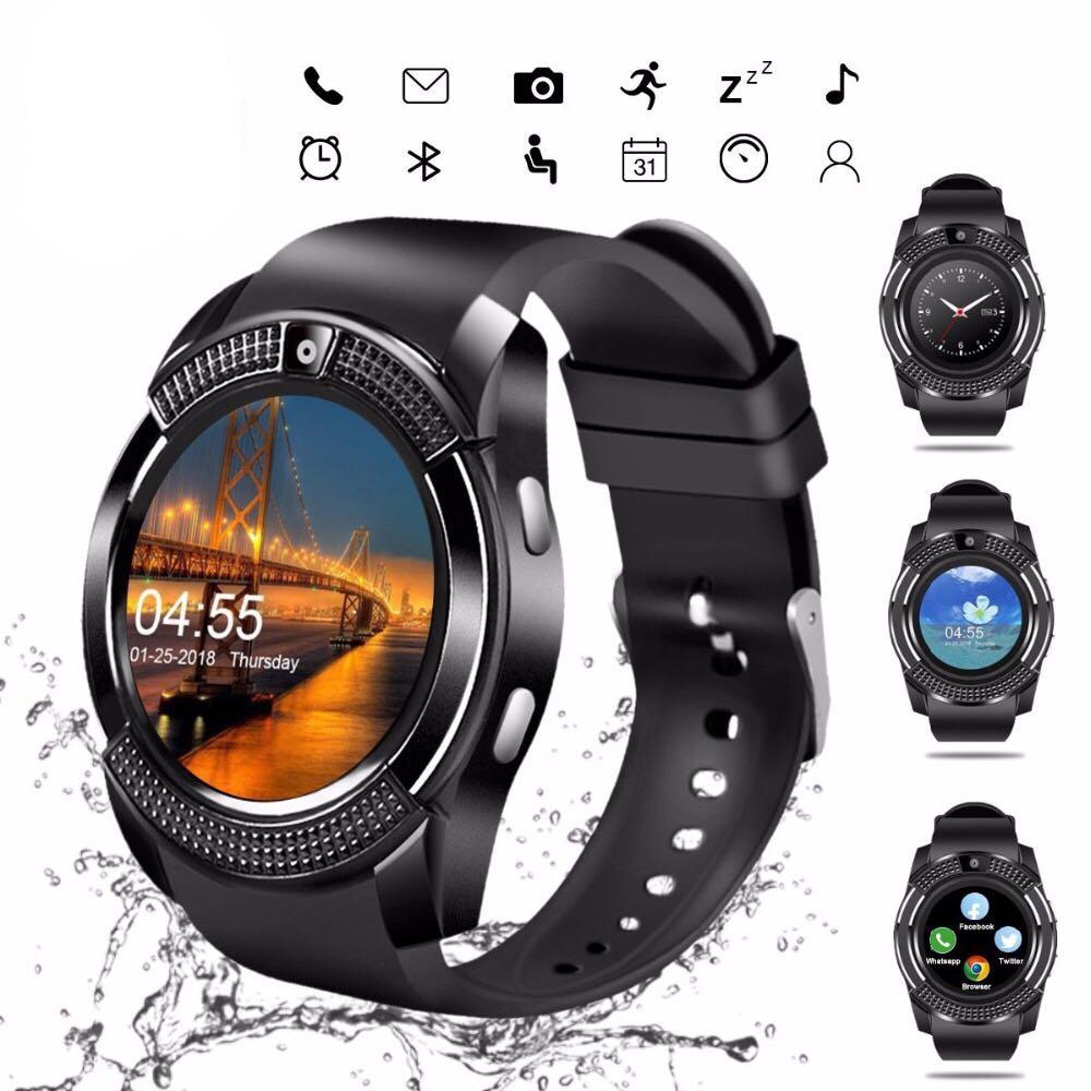 V8 Bluetooth Waterproof Smartwatch Touch Screen Wrist watch with camera support Sim card (Category: Luxury Watches) located in Zamboanga. Submitted by nicdenielle (Listing ID 263963946, Image 1). Description: Features: Dial via watch Sim Card or Bluetooth, pedometer, calories calculation, sedentary remind, sleep monitoring, message reminder (from the text, phone, and other app notifications) , camera controllers, music player, alarm clock, anti l