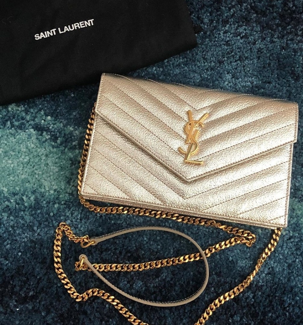 YSL Wallet on Chain, Luxury, Bags & Wallets on Carousell
