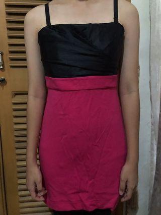 Pink Fuscia Black Dress